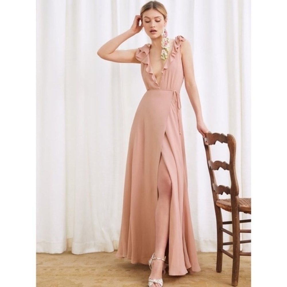 Reformation Peppermint Blush V-Neck Dress size small
